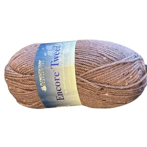 6-7 Skeens PLYMOUTH ENCORE TWEED Acrylic, Wool, Rayon Purple - Picture 3 of 5